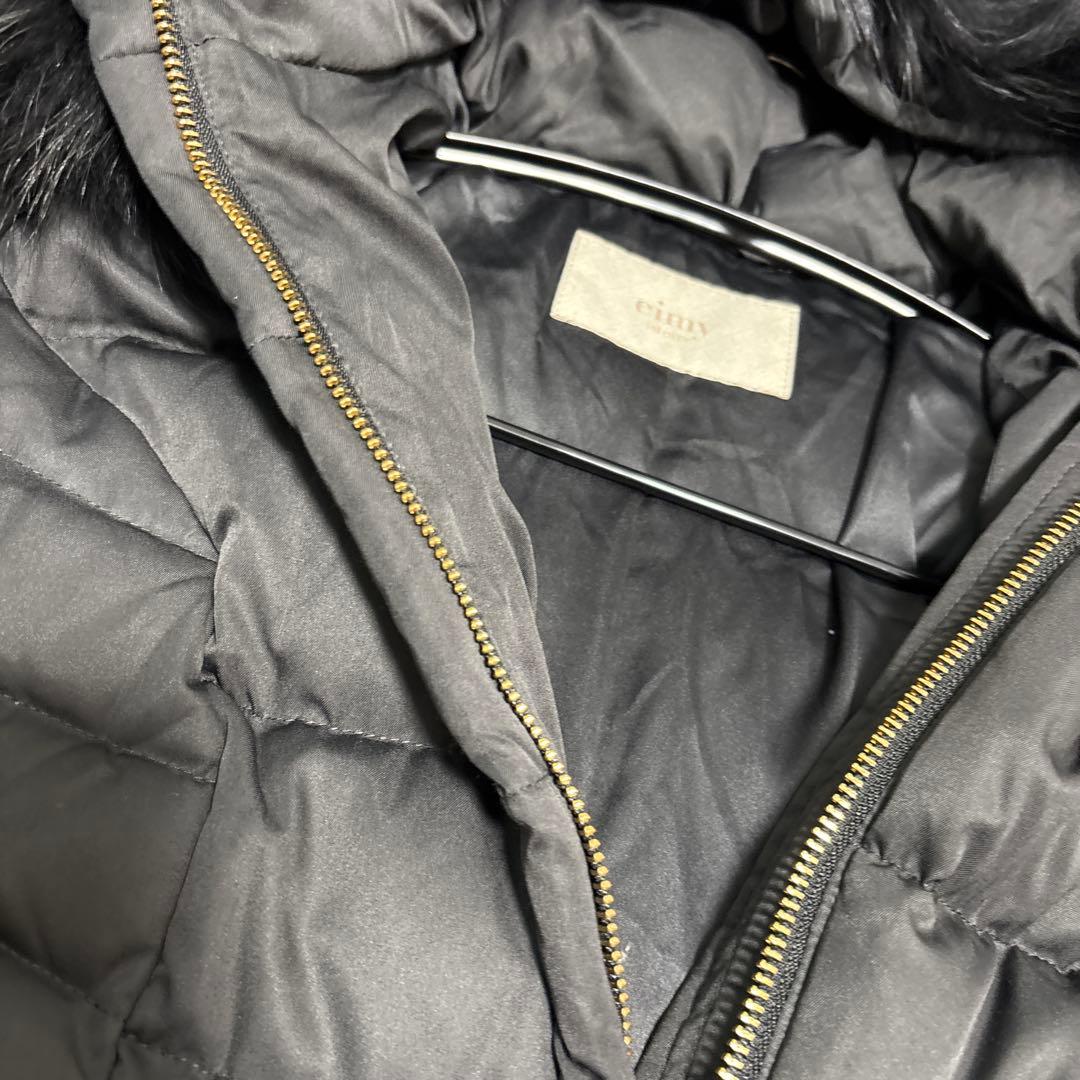 eimyistoire ブラック ダウンジャケット ファー付き