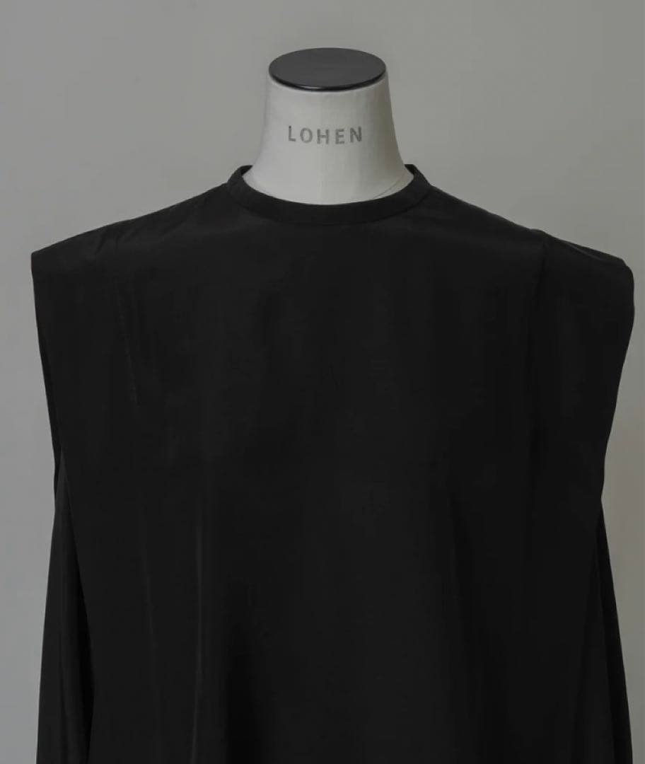 トップス LOHEN 2024SS SHOULDER TACK BLOUSE BLACK