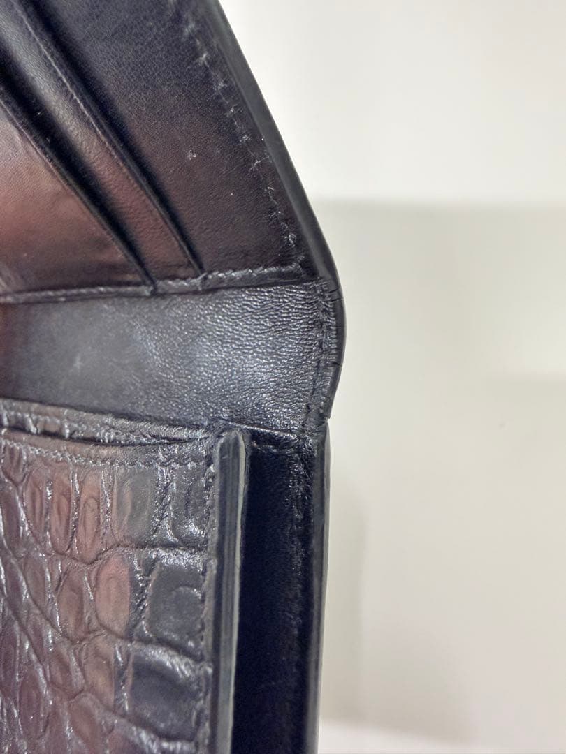SAINT LAURENT サンローラン　クロコ調ブラック名刺入れ