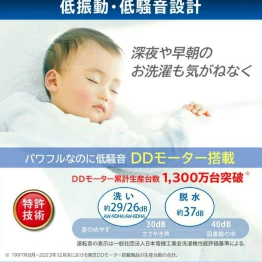 TOSHIBA 洗濯機本体 【新品未開封】 AW-9DH4 W ZABOON