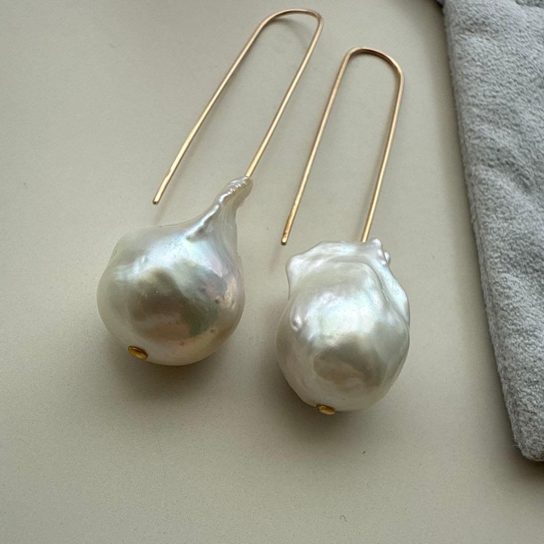 値下げ　MAAYA NINA バロックパールドロップピアス