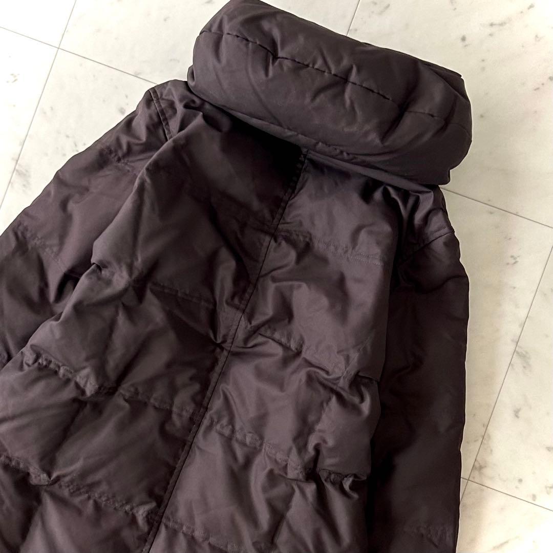 美品 セオリーリュクス ショールカラー ダウンコート ロング丈 ブラウン 38