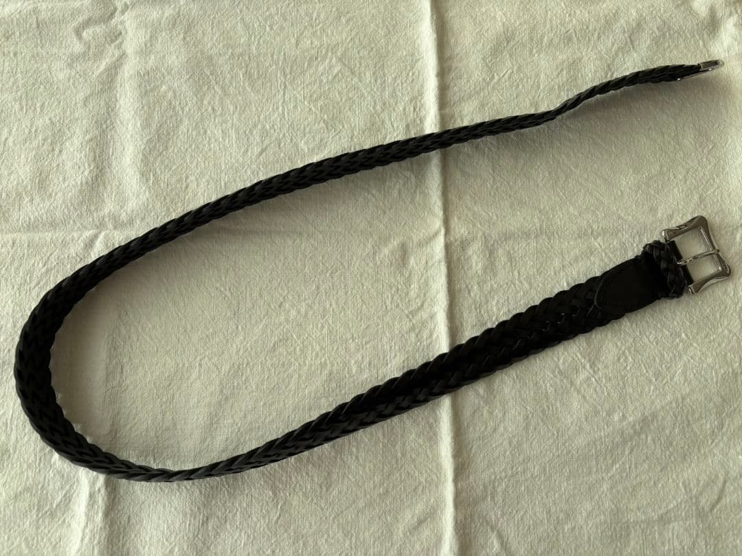 J&M DAVIDSONレザーメッシュベルト ブラック 34/85