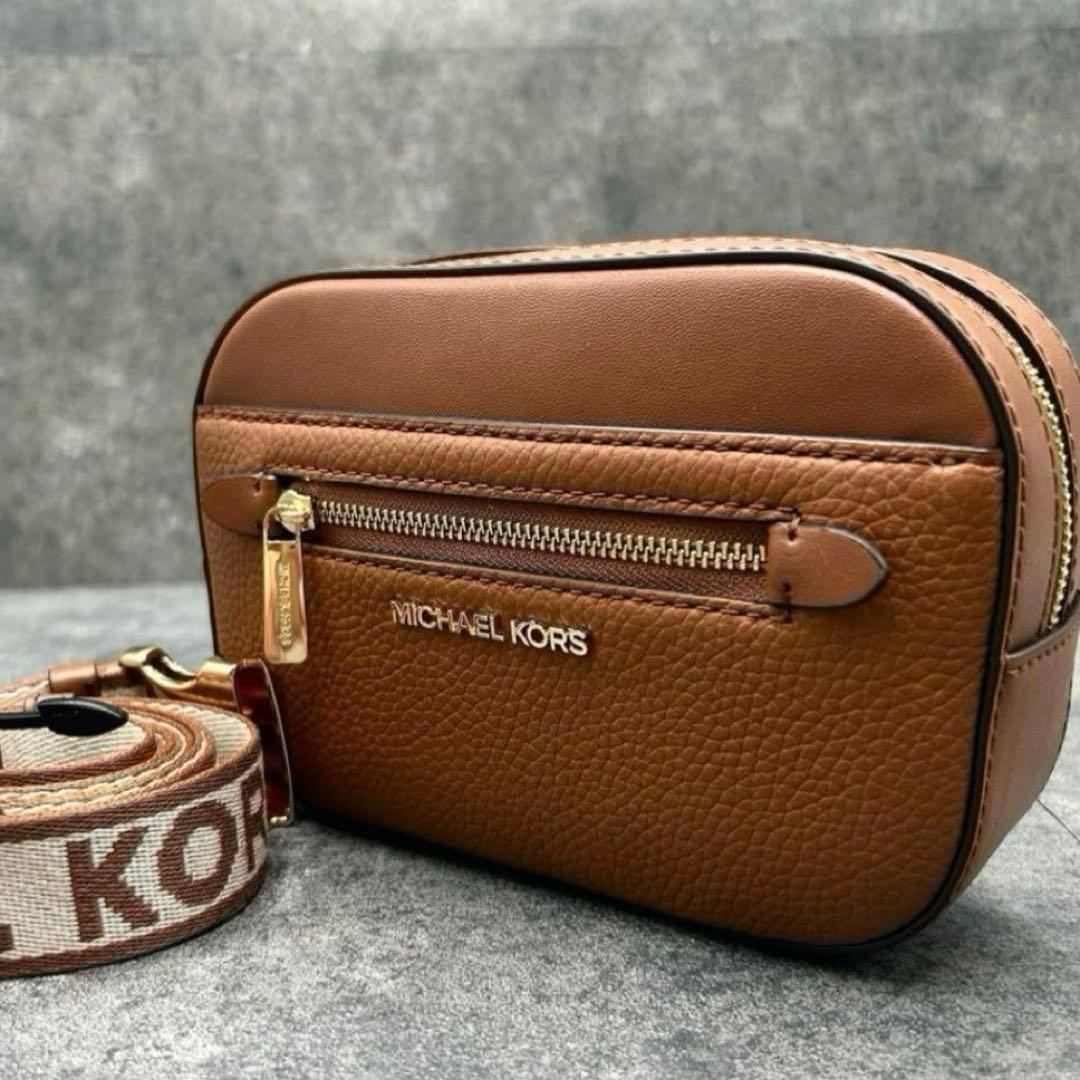 ✨極美品✨マイケルコース　ジェットセット　ショルダーバッグ ボディバッグ　茶