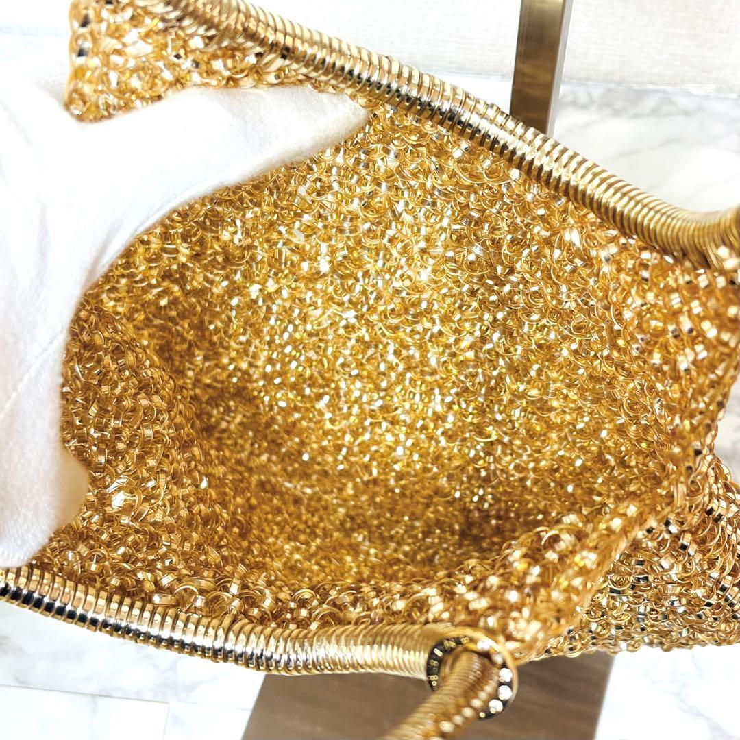 極美品⭐️ANTEPRIMA アンテプリマ ワイヤーバッグ ラウンド縦型 ゴールド