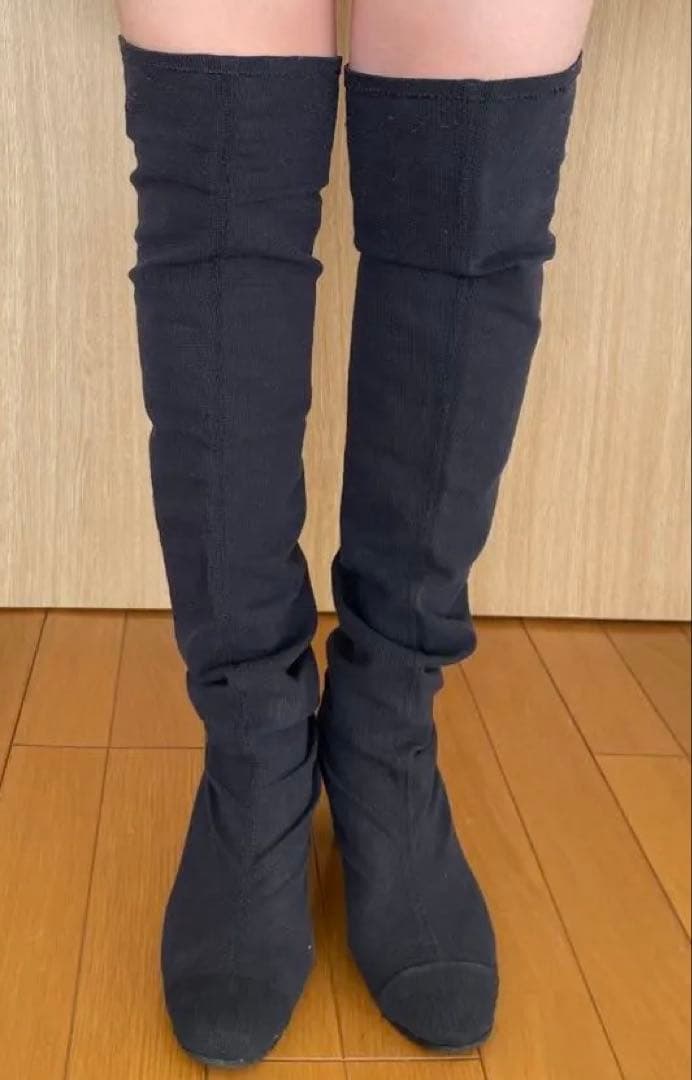 CHANEL シャネル　ニーハイブーツ　サイズ38 ブラック