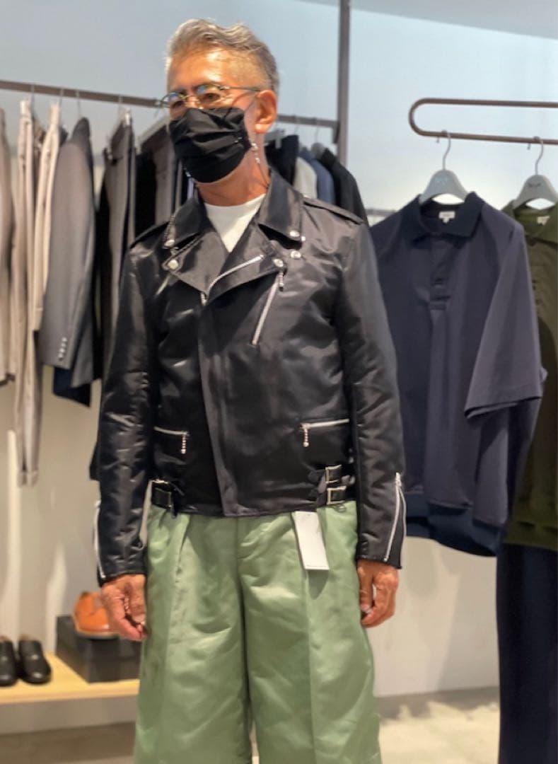 シ*プ様 Scye ナイロン/コットン ダブルライダースジャケット/GLOBE