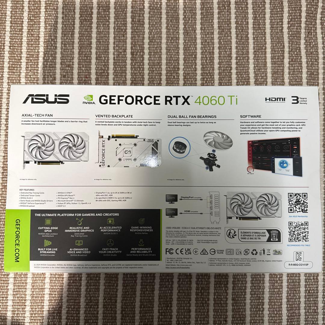 【未開封】ASUS GEFORCE RTX 4060 Ti 8GB OC