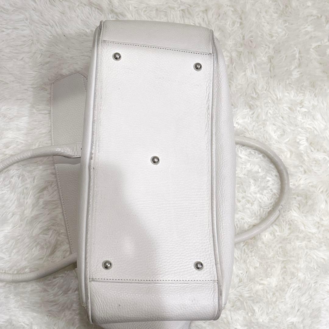 PELLE MORBIDAペッレモルビダ レザートートバッグホワイト A4収納可