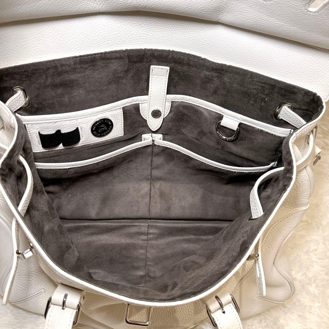 PELLE MORBIDAペッレモルビダ レザートートバッグホワイト A4収納可