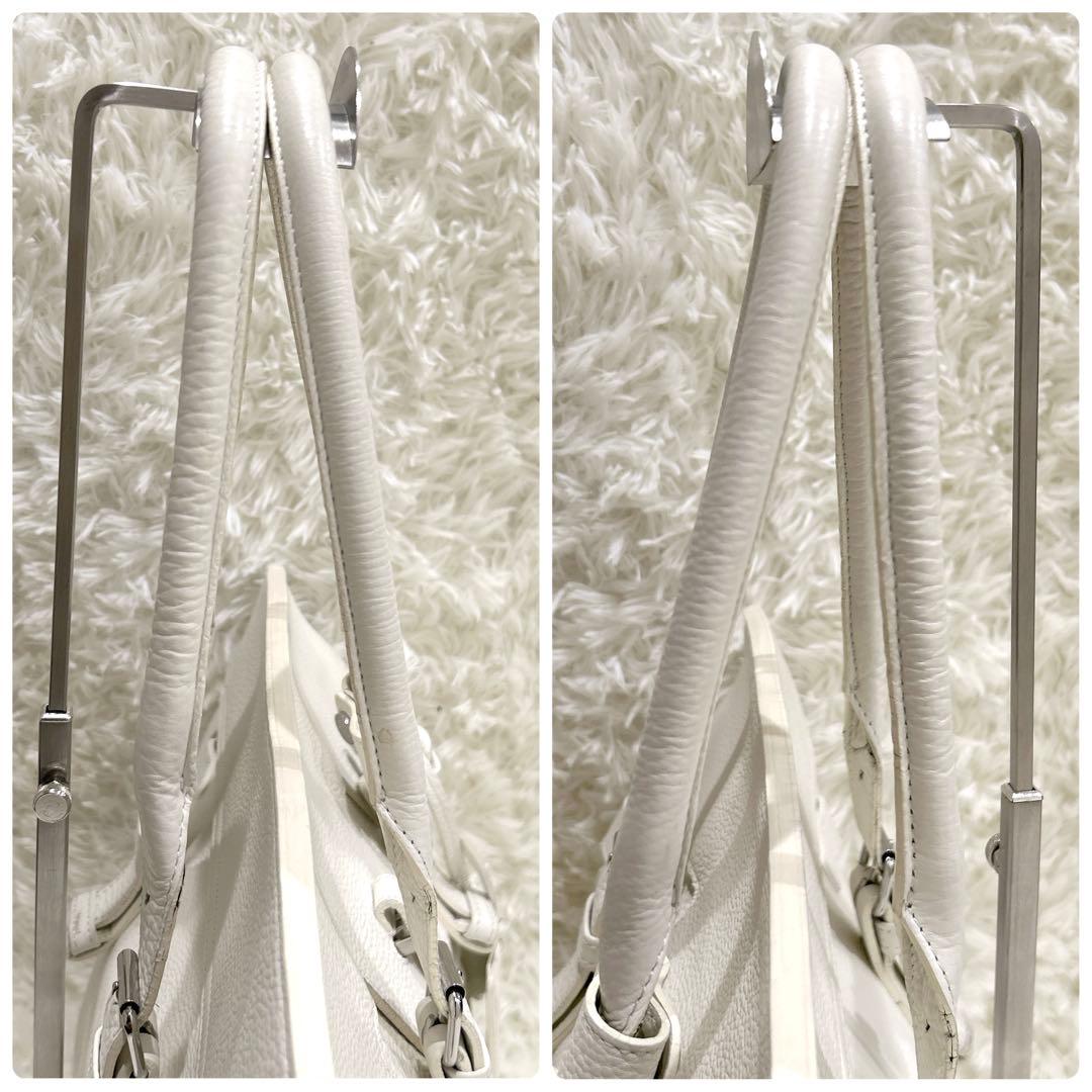 PELLE MORBIDAペッレモルビダ レザートートバッグホワイト A4収納可