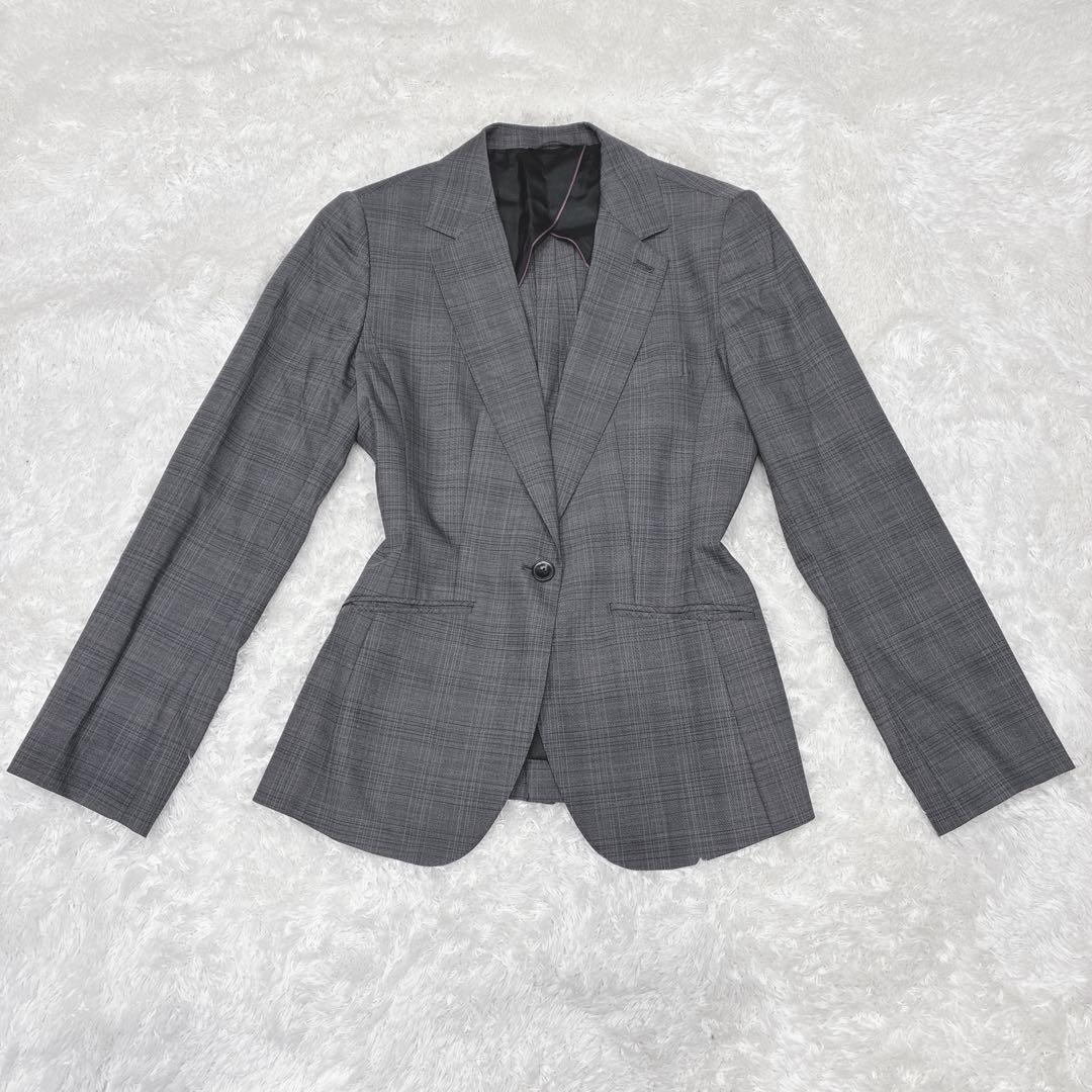 【美品】ヒルトン パンツスーツ 13号 大きいサイズ スーパー110'S