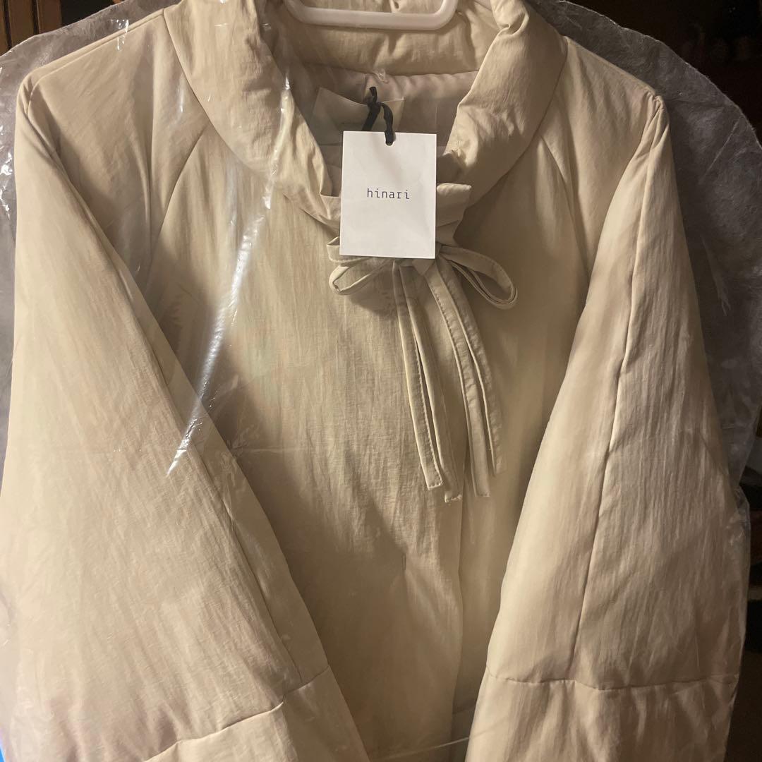hinari 中綿リボンミドルコート　Sサイズbeigeベージュ