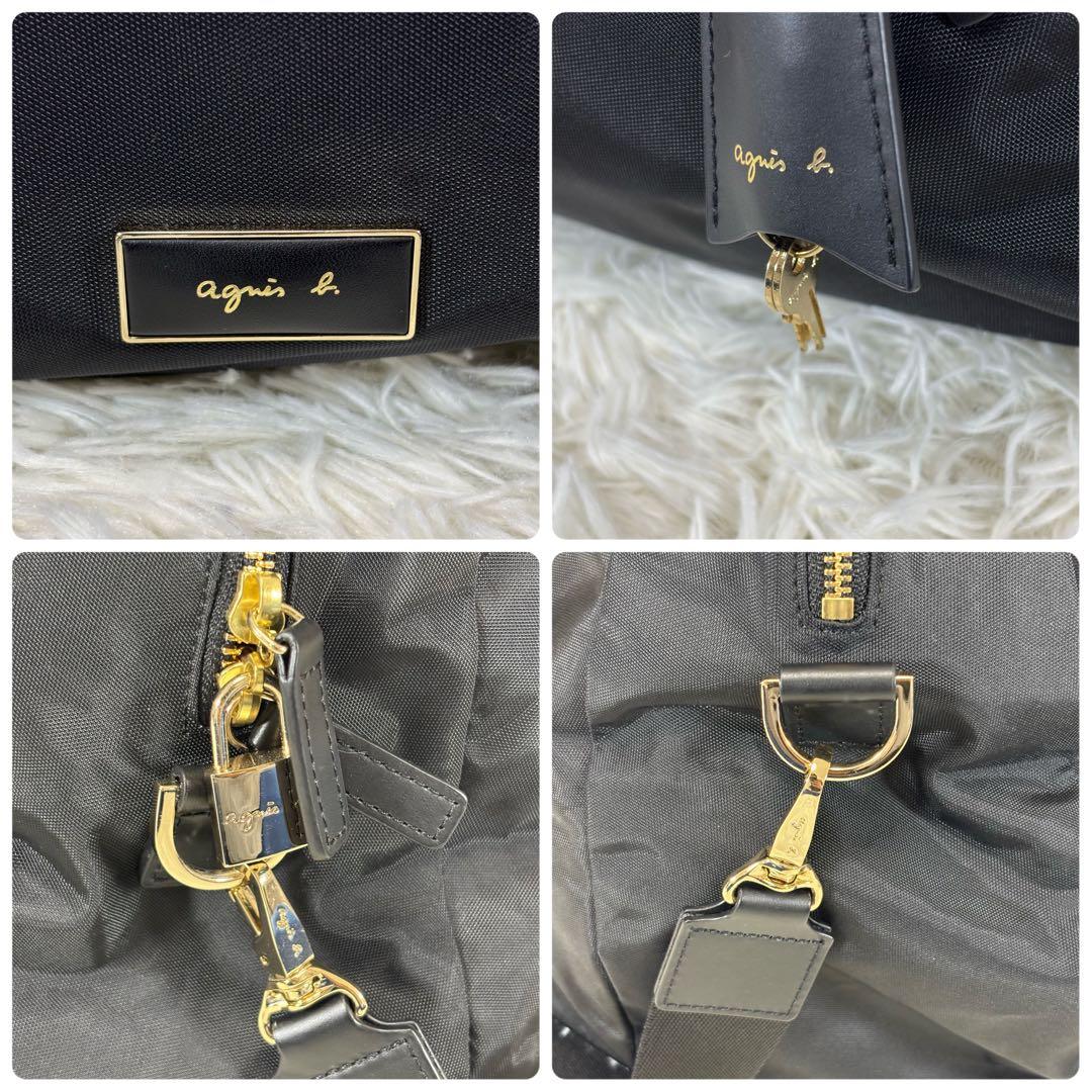 【ほぼ未使用】アニエスベー ボストンバッグ 2WAY 旅行カバン 南京錠(鍵あり