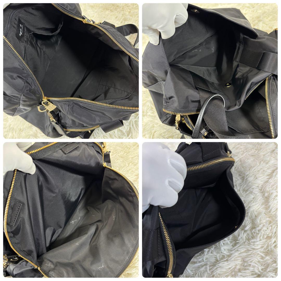 【ほぼ未使用】アニエスベー ボストンバッグ 2WAY 旅行カバン 南京錠(鍵あり