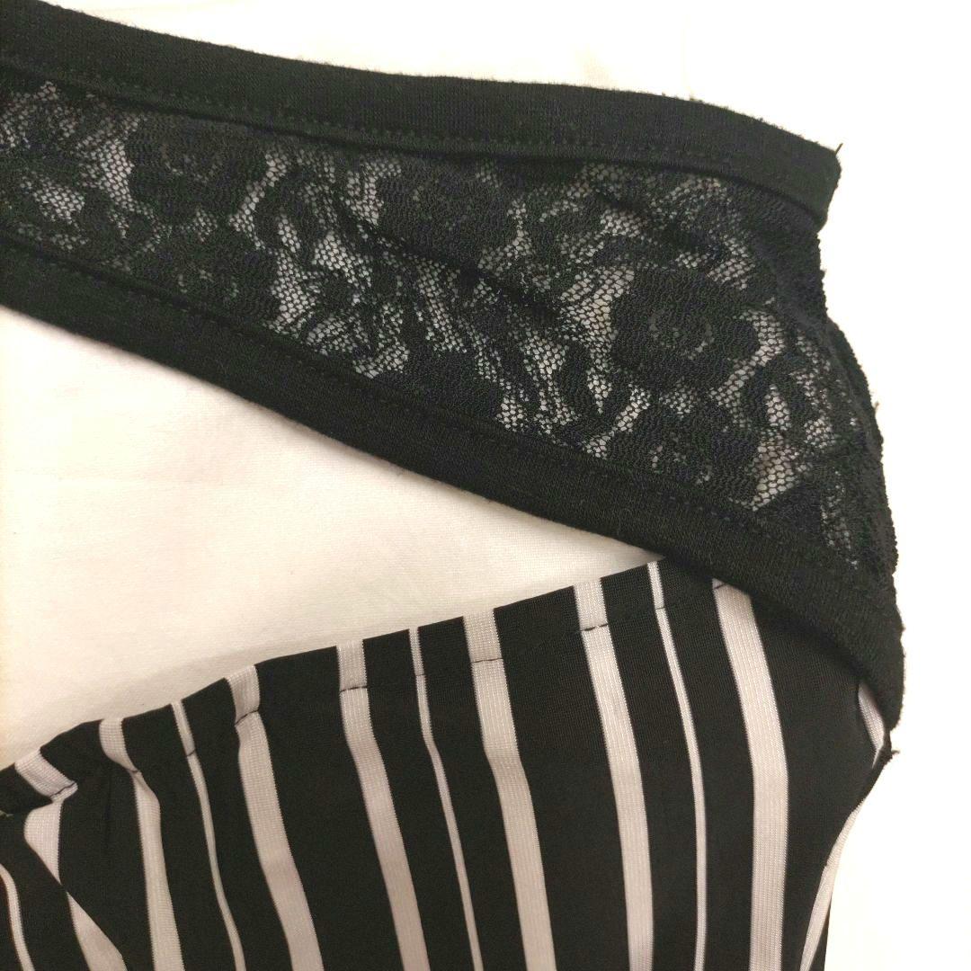 そ*ン様 d.i.a ダイヤ キャミソール レース ストライプ 背中あき 黒 ギ