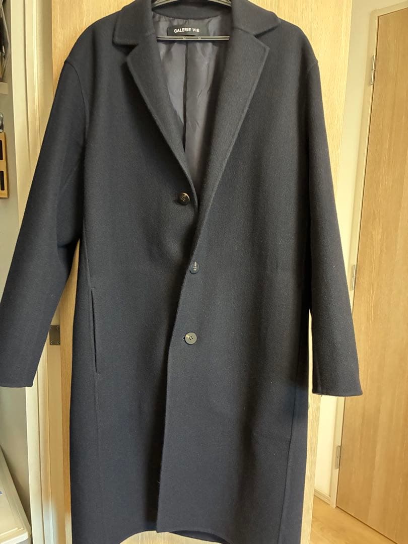 トゥモローランド　ギャルリーヴィー　メルトン　ネイビー　ウール　カシミヤ　コート