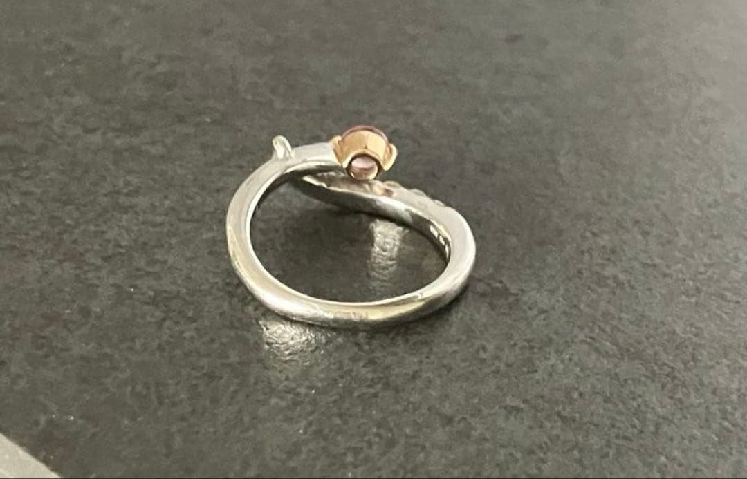 K18WG/PGパパラチアサファイアピンキーリング