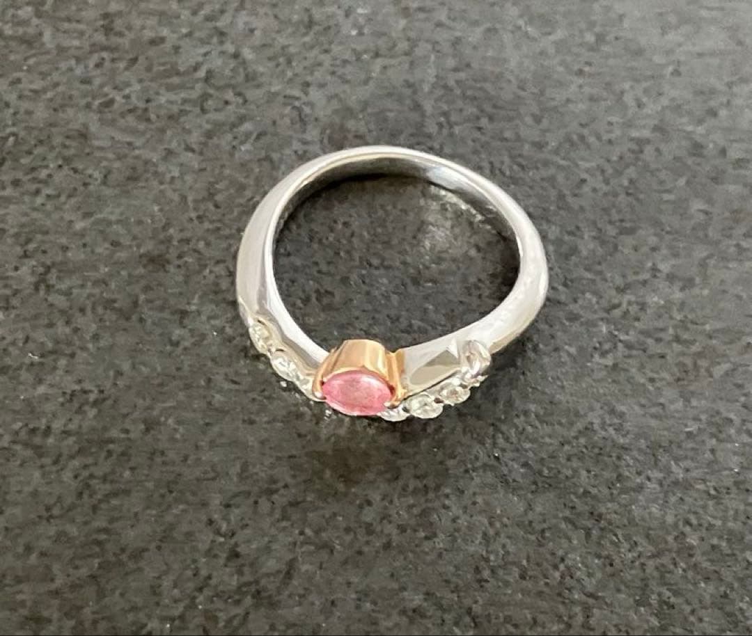 K18WG/PGパパラチアサファイアピンキーリング