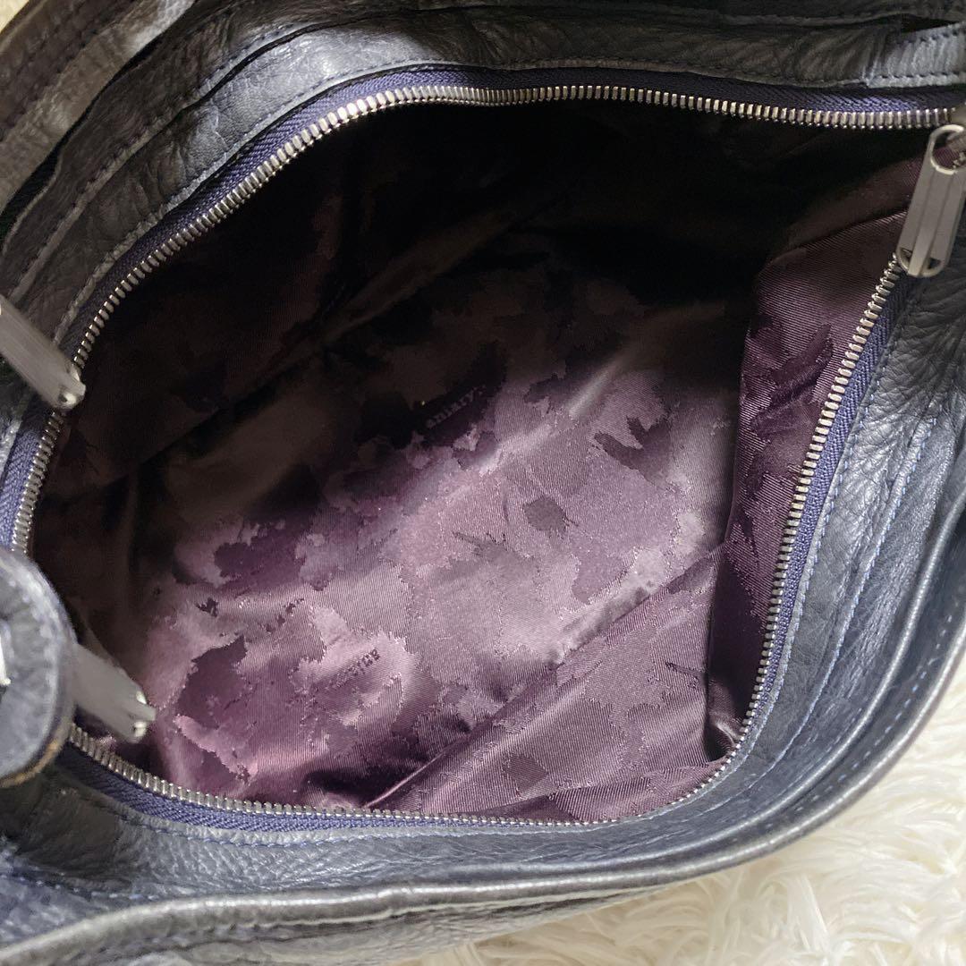 希少カラー【aniary/アニアリ】ショルダーバック　舟型　レザー　グレー