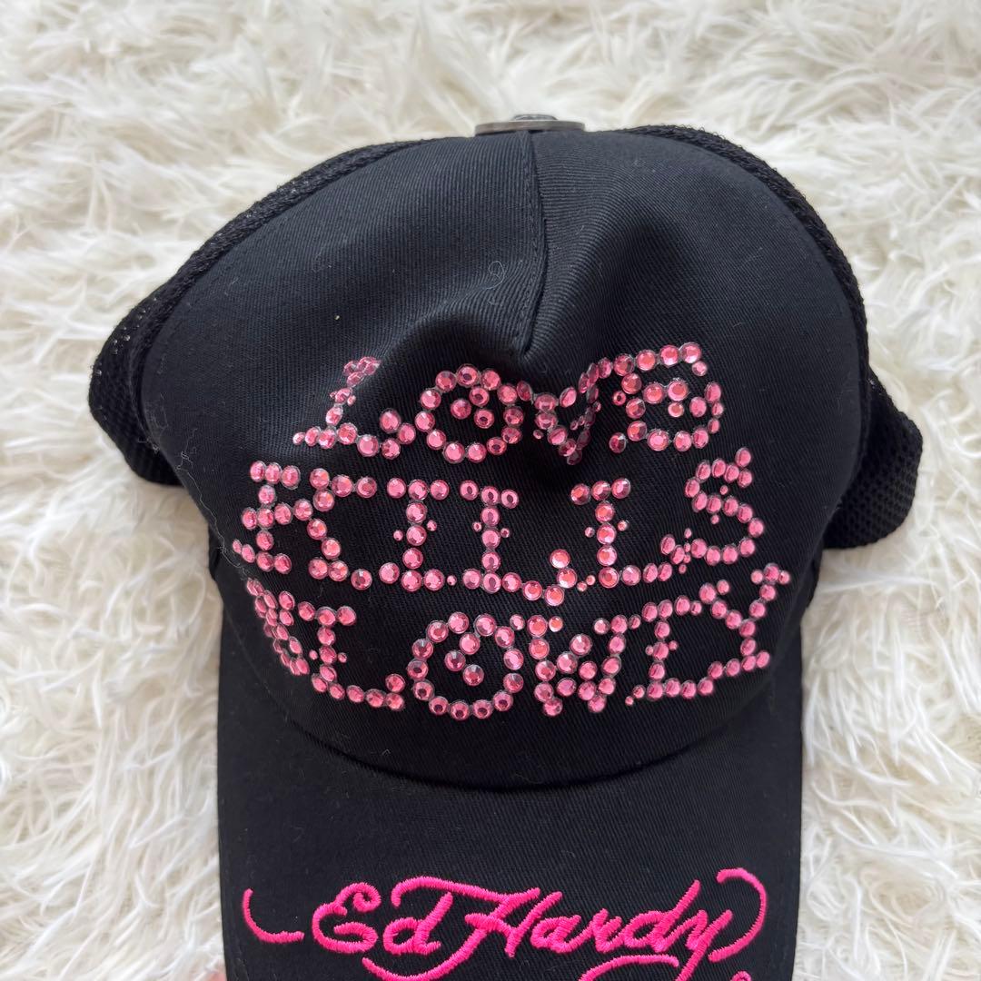 Ed Hardy ラインストーン y2k ギャル メッシュキャップ