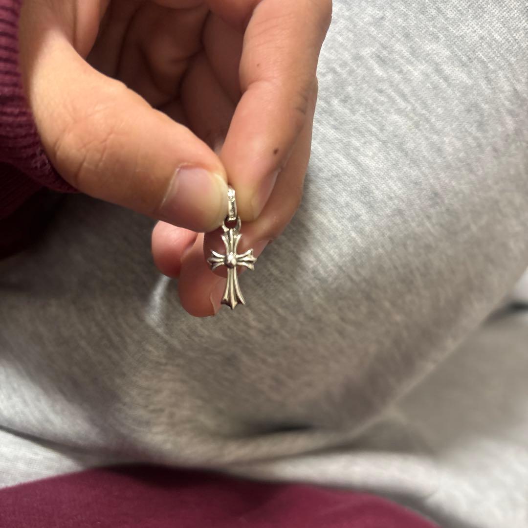 クロムハーツ ベビーファットクロスチャーム、ドッグタグタイニーカット、チェーン