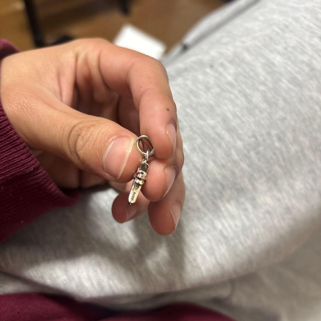 クロムハーツ ベビーファットクロスチャーム、ドッグタグタイニーカット、チェーン