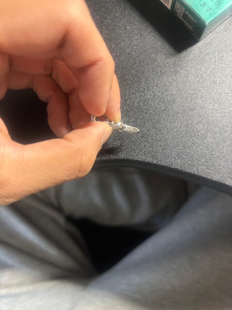 クロムハーツ ベビーファットクロスチャーム、ドッグタグタイニーカット、チェーン