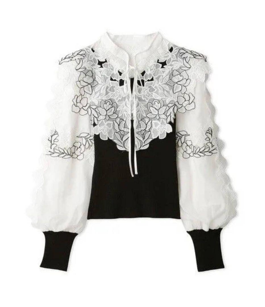 【完売レア】レースカラーニットプルオーバー SNIDEL