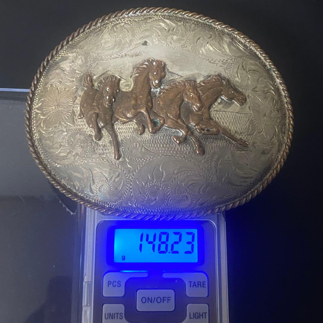 特大 sunset trails ウエスタン ベルト バックル 925