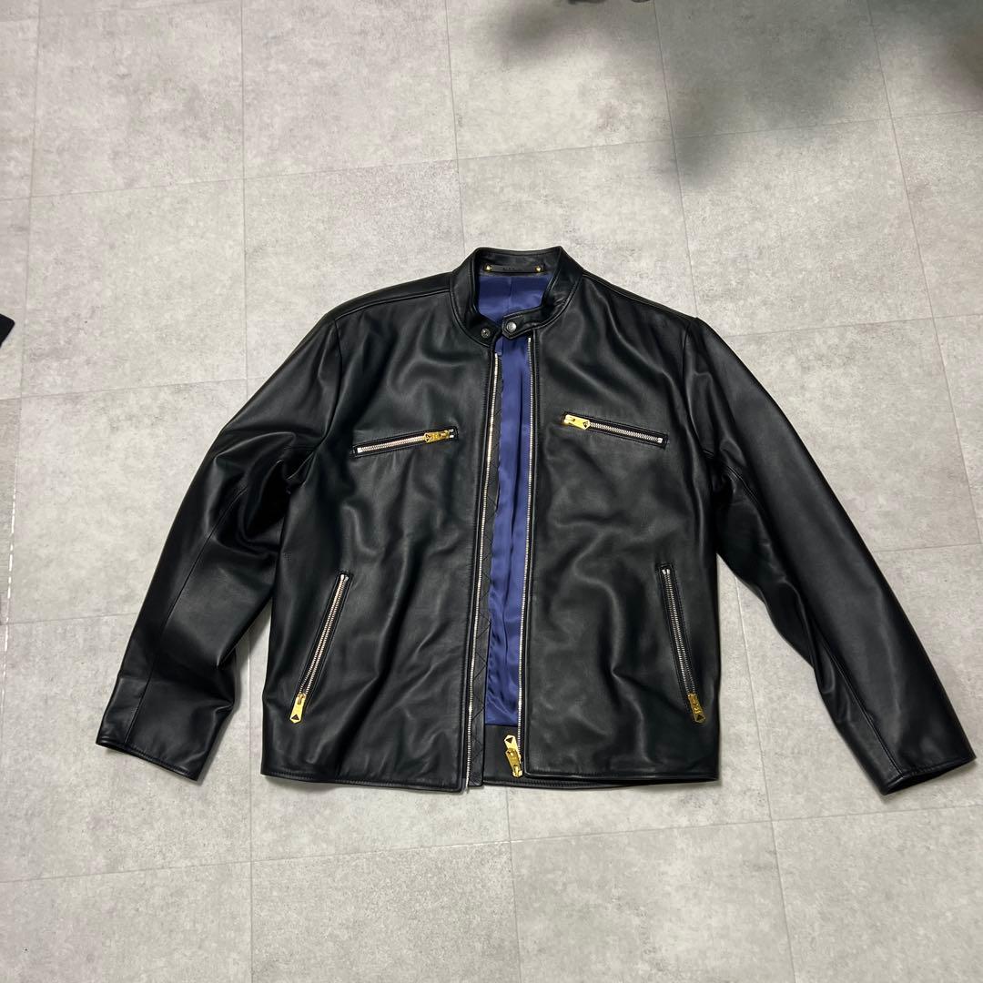 ポールスミス　シングルラムレザーライダースジャケット黒