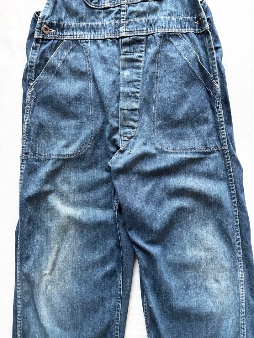 40's 希少 ビンテージ ミリタリー オーバーオール 月桂榭 色落ち 赤ミミ