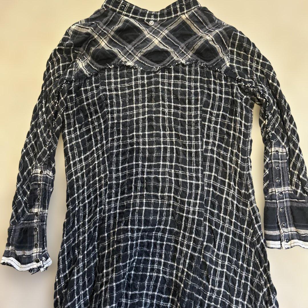 LGB 長袖チェックシャツ 黒と白