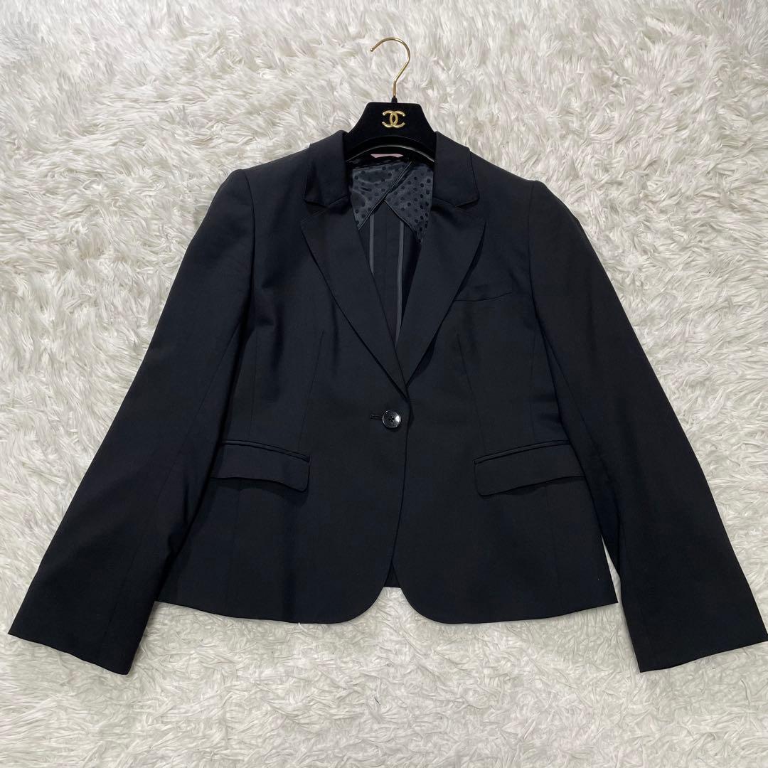 美品 エヌライン パンツスーツ 3点セット 大きいサイズ 17号 ブラック　黒