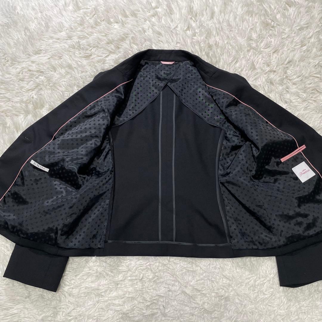 美品 エヌライン パンツスーツ 3点セット 大きいサイズ 17号 ブラック　黒