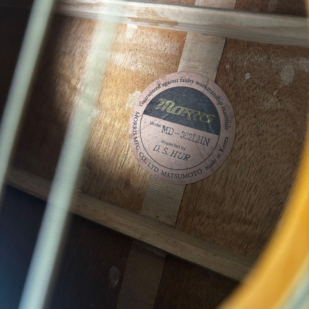 生産完了品【状態良好/レフティ】Morris アコギ　左利き　GOTOHペグ