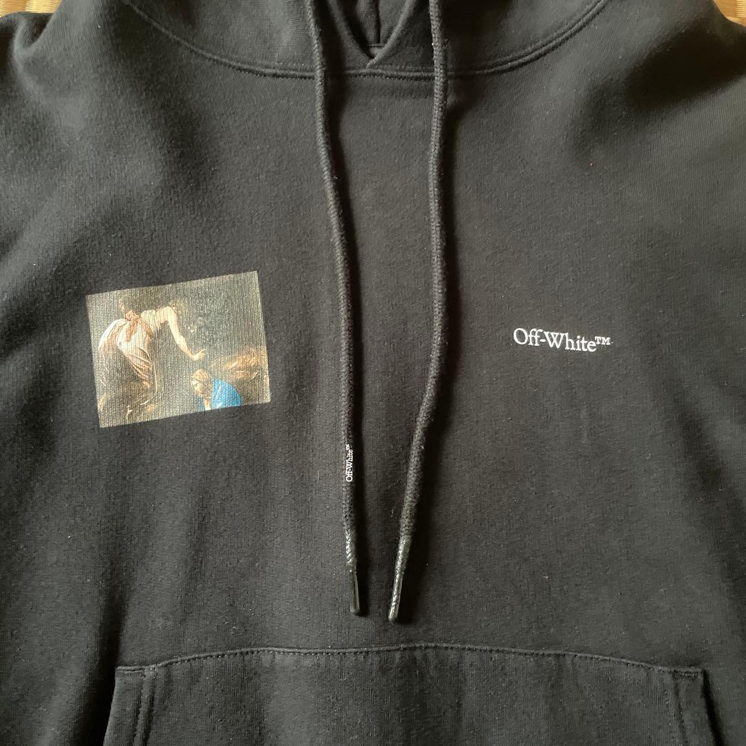 Off-White アートプリント ブラックパーカー