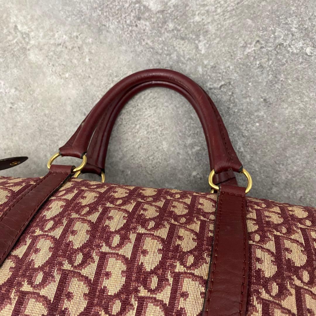 クリスチャン ディオール トロッター柄 ボストンバッグ レッド