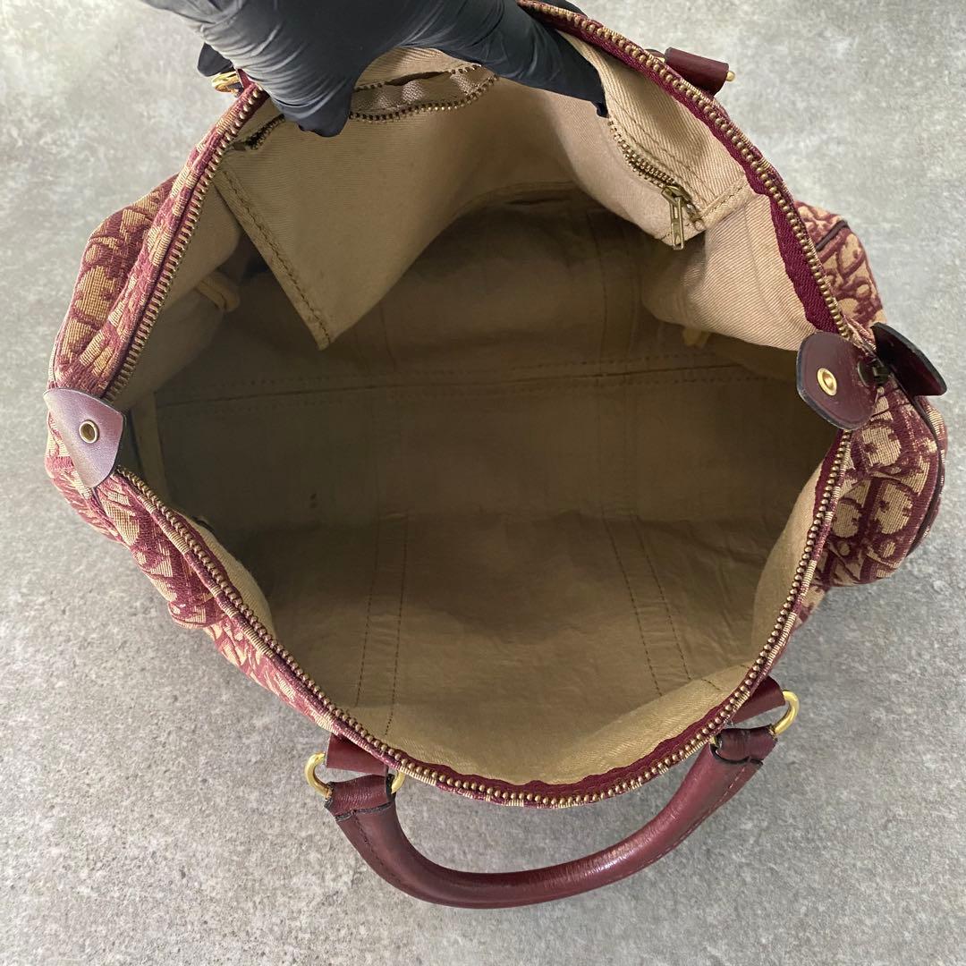 クリスチャン ディオール トロッター柄 ボストンバッグ レッド