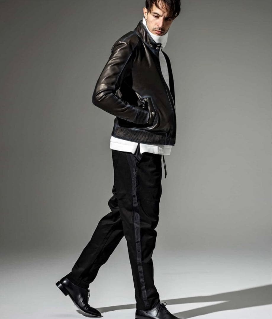 新品　C DIEM シープレザーグラデーションハリントンジャケット　ブルゾン　L