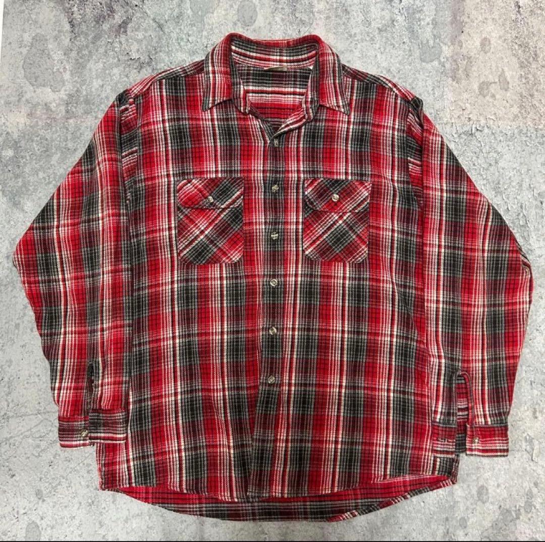 限定価格　好配色 90s USA製 FIVE BROTHER ネルシャツ XL