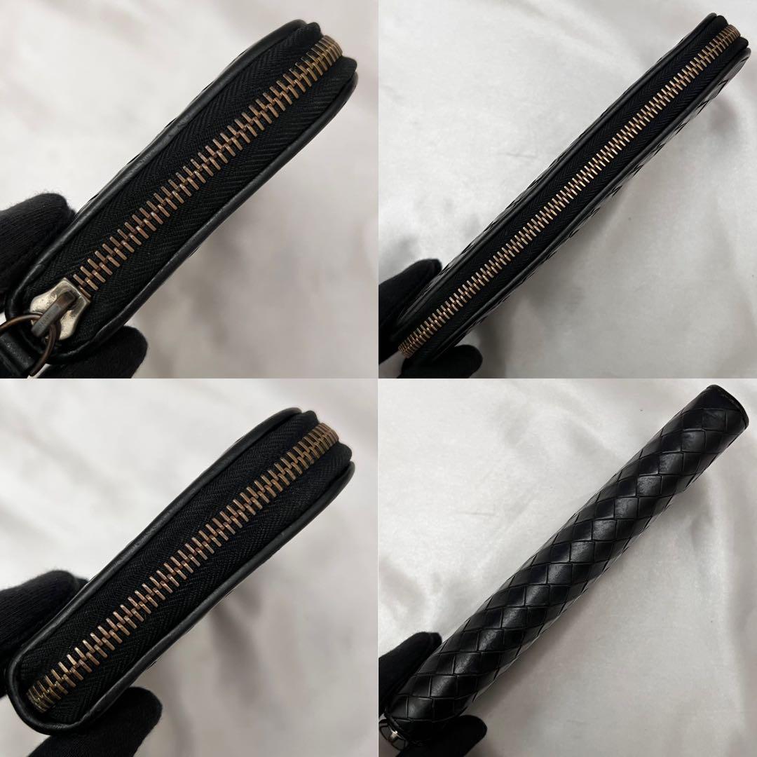 ◇美品◇ボッテガヴェネタ　長財布　ラウンドジップ　ブラック　イントレチャートgg