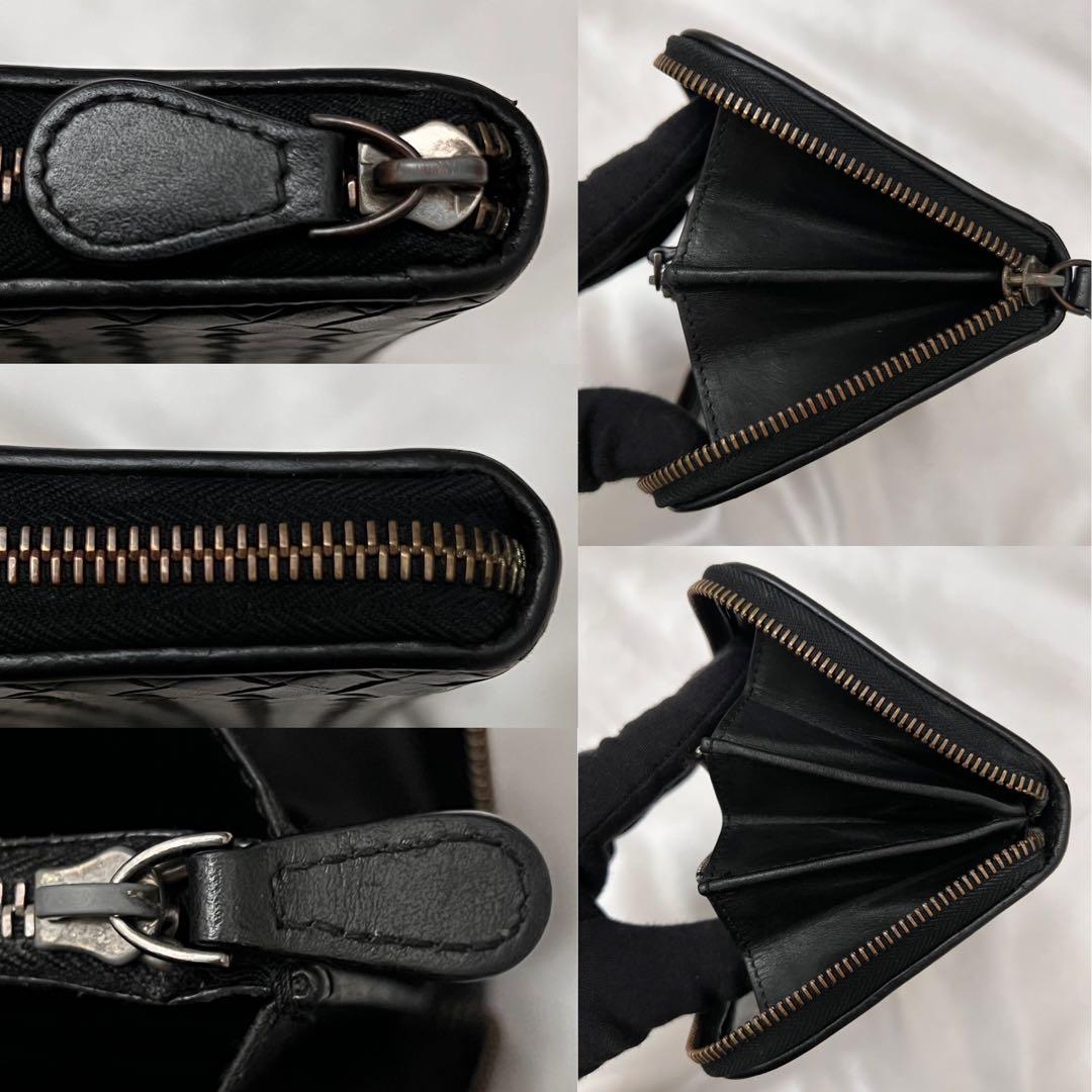 ◇美品◇ボッテガヴェネタ　長財布　ラウンドジップ　ブラック　イントレチャートgg