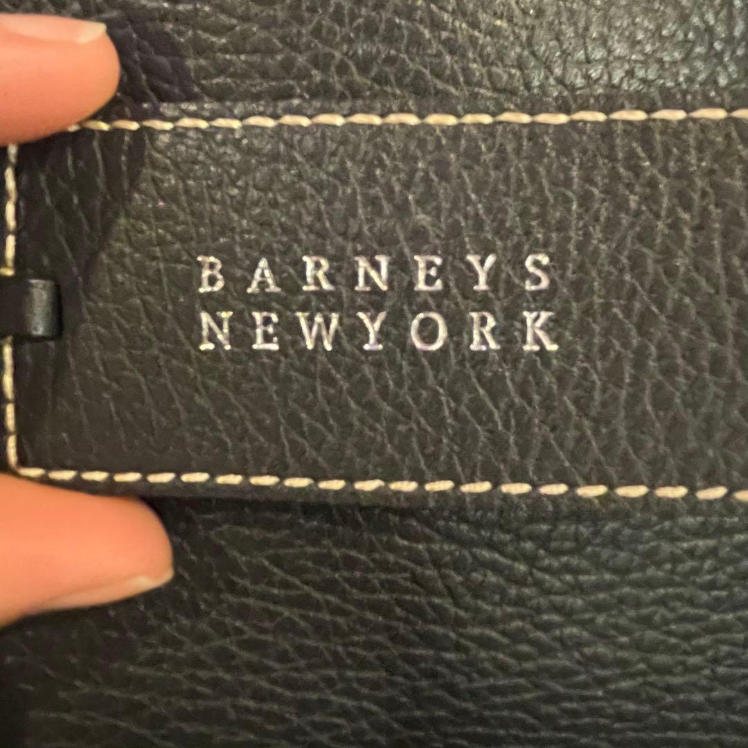 バーニーズニューヨーク レザー ネイビー トートバッグ