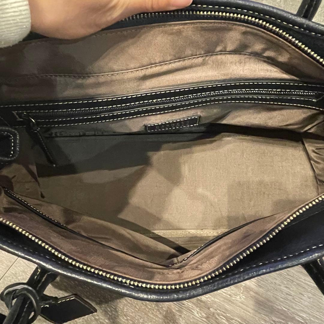 バーニーズニューヨーク レザー ネイビー トートバッグ