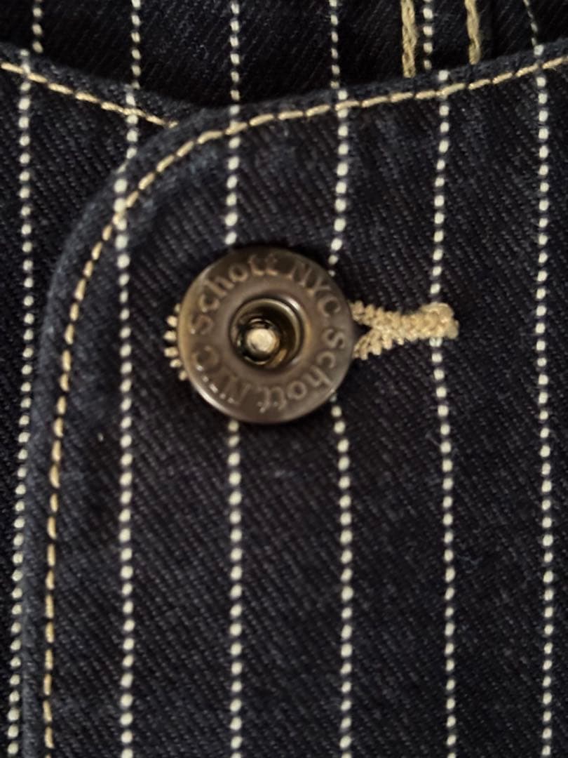 Schott ショット オールドヒッコリー デニムベスト XL ピンストライプ