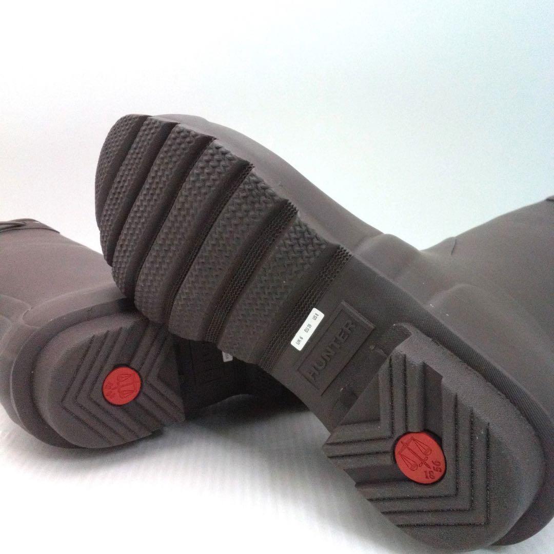 HUNTERレインブーツ ダークブラウン us8 25cm 新品保管品 箱入り