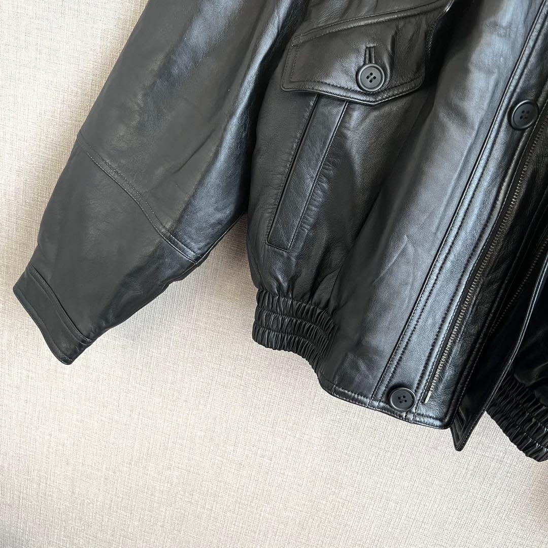 vintage A-2 レザーフライトジャケット ブラック 中綿 古着 y2k