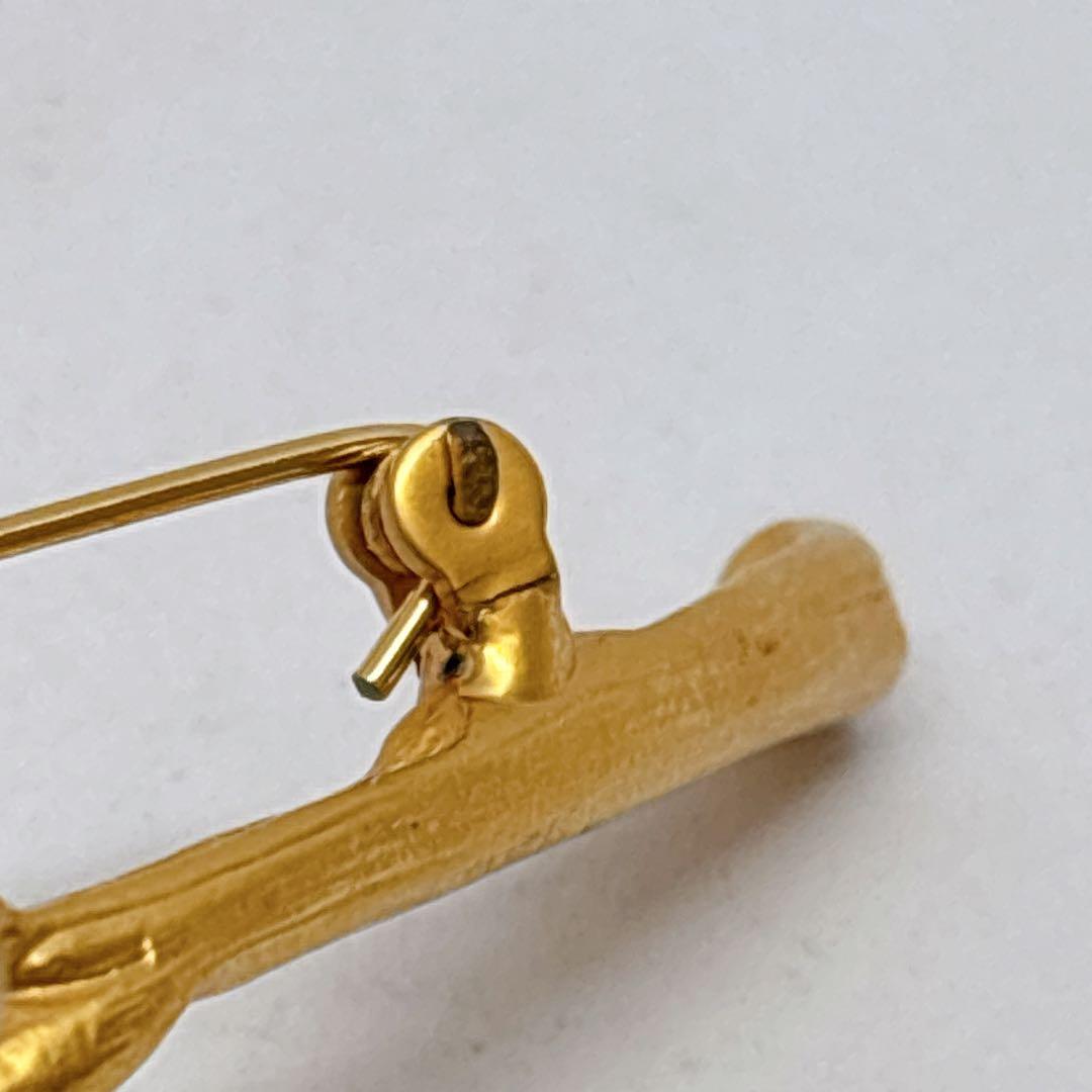 KENZO ケンゾー フェイクパール フラワー ブローチ ゴールドカラー