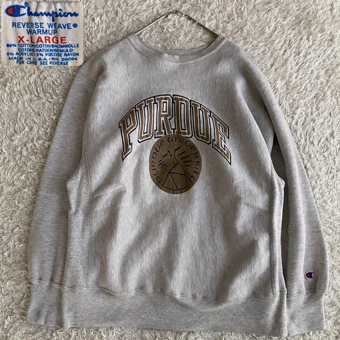 美品/80s後期/XL チャンピオン トリコタグ USA製 リバースウィーブ